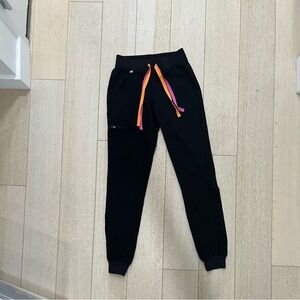 Figs Zamora Black Joggers Scrub Pants XXS tall